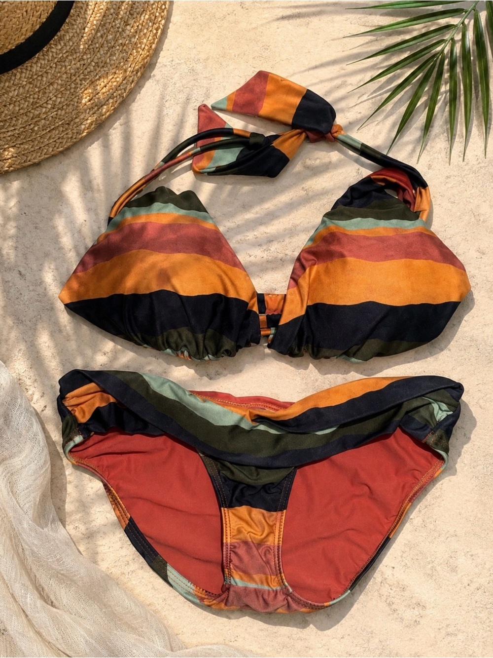 ViX Paula Hermanny Luxury Striped Bikini Set Small